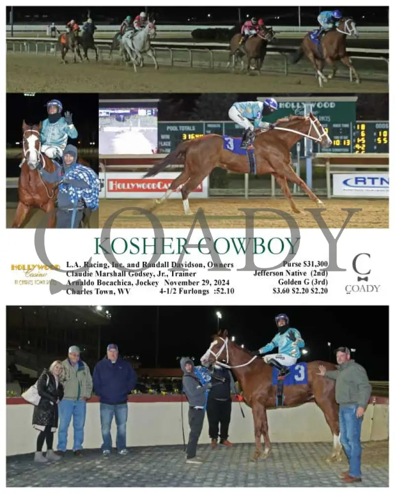 Kosher Cowboy - 11-29-24 R07 Ct Hollywood Casino At Charles Town Races