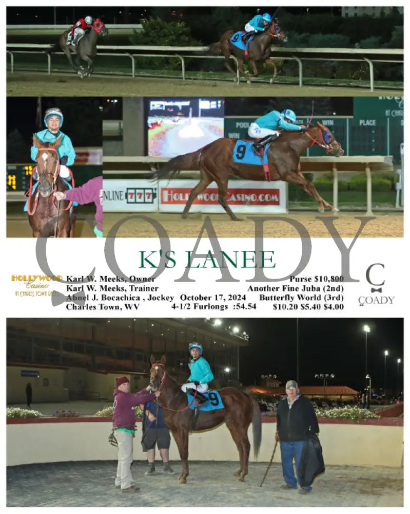 K’s Lanee - 10-17-24 R08 Ct Hollywood Casino At Charles Town Races