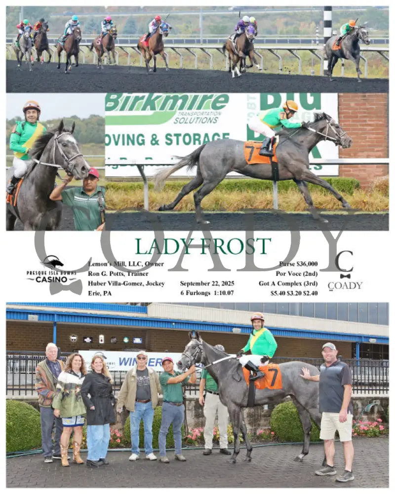LADY FROST - 09-22-25 - R06 - PID Presque Isle Downs