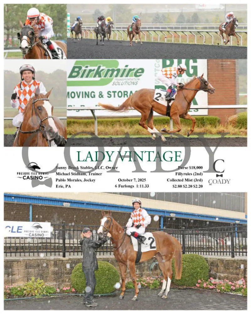 LADY VINTAGE - 10-07-25 - R02 - PID Presque Isle Downs