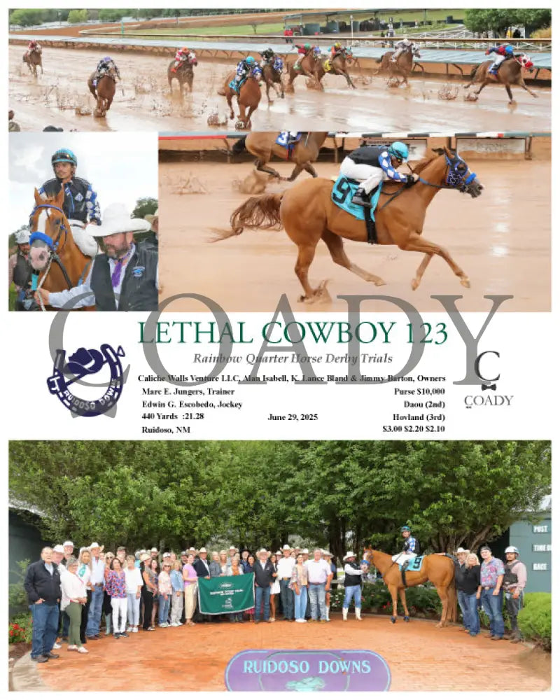LETHAL COWBOY 123 - Rainbow Quarter Horse Derby Trials - 06-29-25 - R07 - RUI Ruidoso Downs