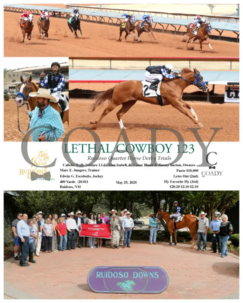 LETHAL COWBOY 123 - Ruidoso Quarter Horse Derby Trials - 05-25-25 - R08 - RUI Ruidoso Downs