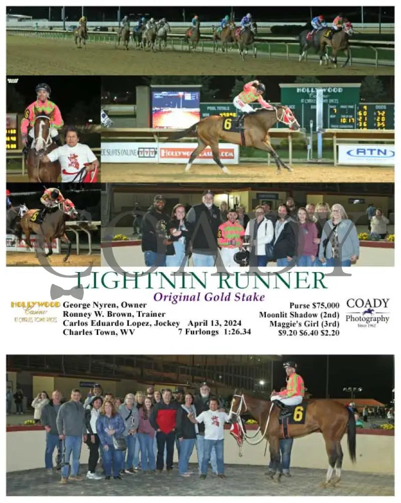 Lightnin Runner - Original Gold Stake 04 - 13 - 24 R07 Ct Hollywood Casino At Charles Town Races