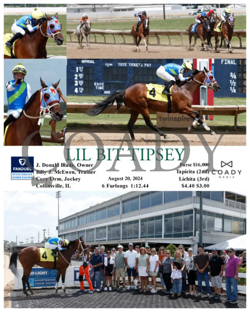 Lil Bit Tipsey - 08-20-24 R01 Fan Fanduel Sportsbook Horse Racing