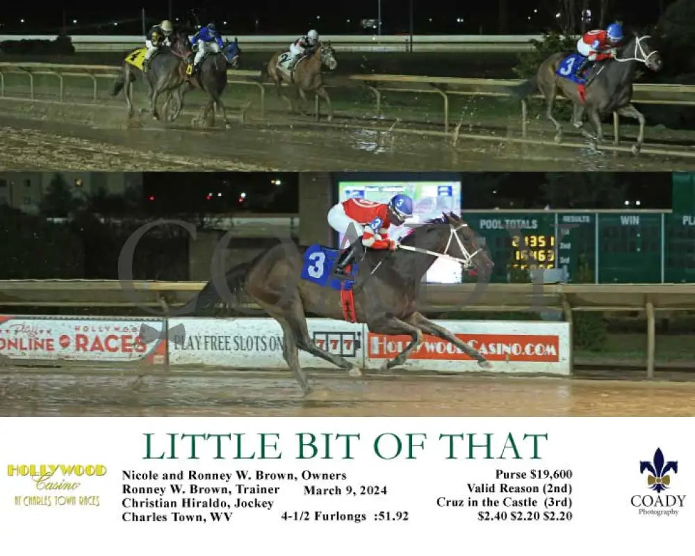 Little Bit Of That - 03 - 09 - 24 R03 Ct Hollywood Casino At Charles Town Races