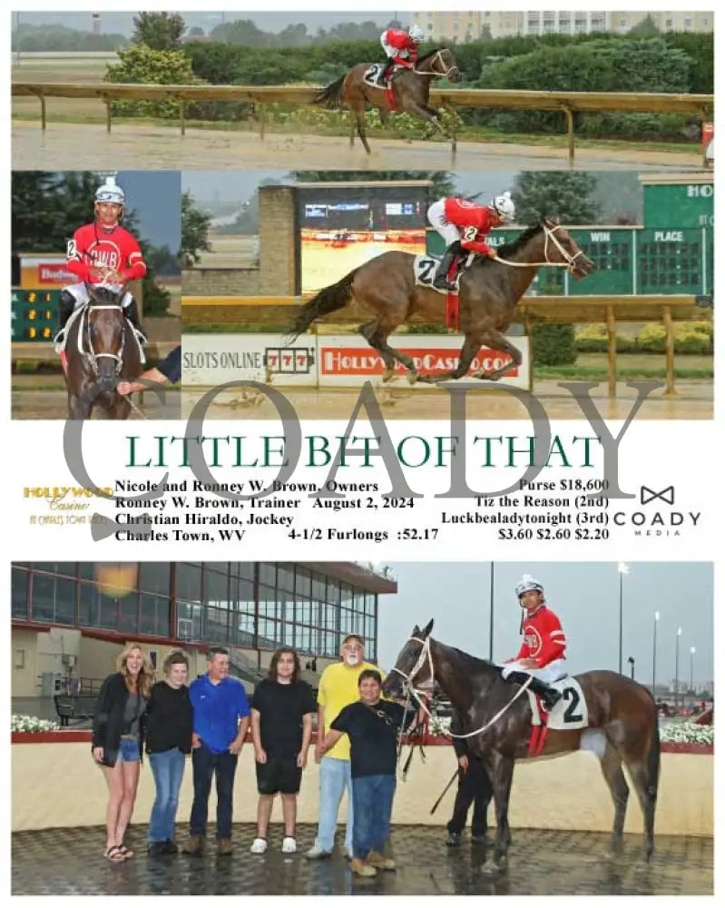 Little Bit Of That - 08-02-24 R02 Ct Hollywood Casino At Charles Town Races