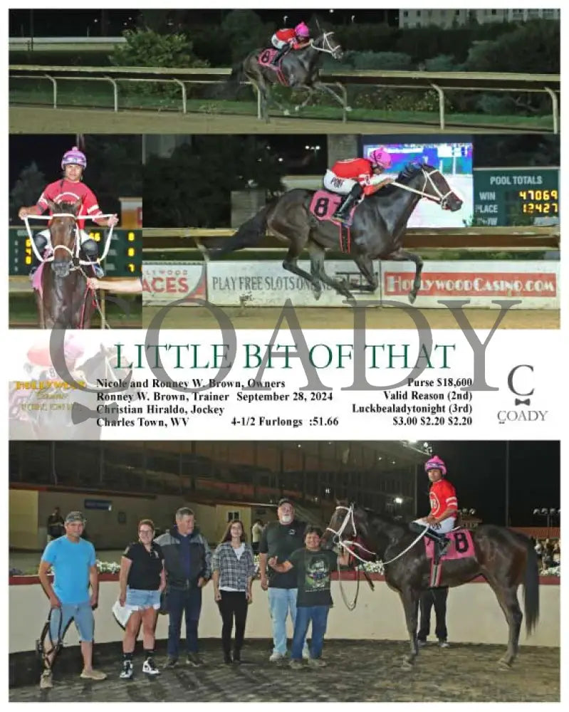 Little Bit Of That - 09-28-24 R06 Ct Hollywood Casino At Charles Town Races