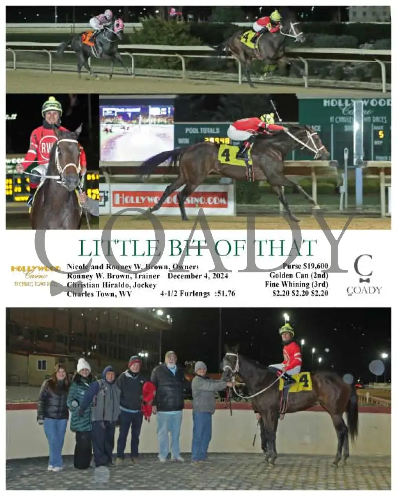 Little Bit Of That - 12-04-24 R05 Ct Hollywood Casino At Charles Town Races