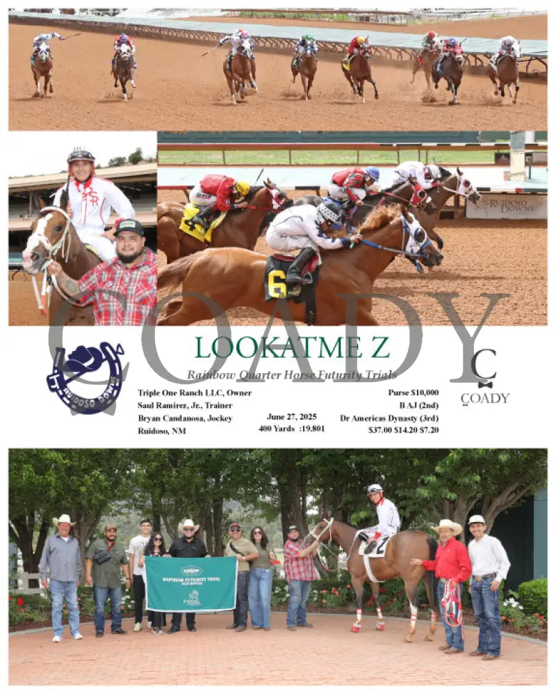 LOOKATME Z - Rainbow Quarter Horse Futurity Trials - 06-27-25 - R01 - RUI Ruidoso Downs