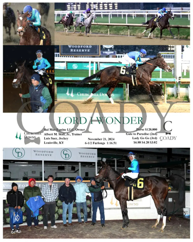 Lord I Wonder - 11-21-24 R10 Cd Churchill Downs