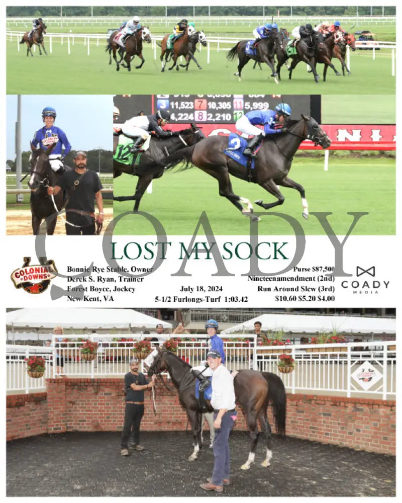 Lost My Sock - 07-18-24 R10 Cnl Colonial Downs