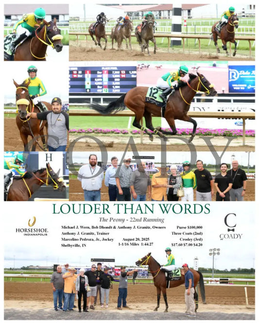 LOUDER THAN WORDS The Peony 22nd Running 08 20 25 R07 IND Indiana Grand