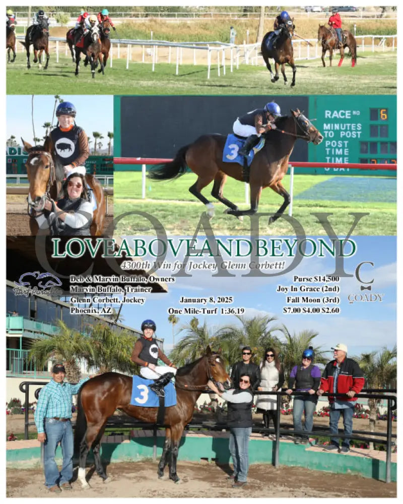 Loveaboveandbeyond - 4300Th Win For Jockey Glenn Corbett! 01-08-25 R06 Tup Turf Paradise