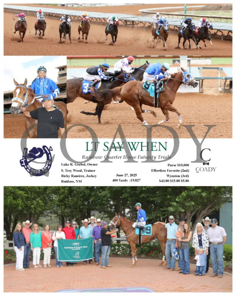 LT SAY WHEN - Rainbow Quarter Horse Futurity Trials - 06-27-25 - R03 - RUI Ruidoso Downs