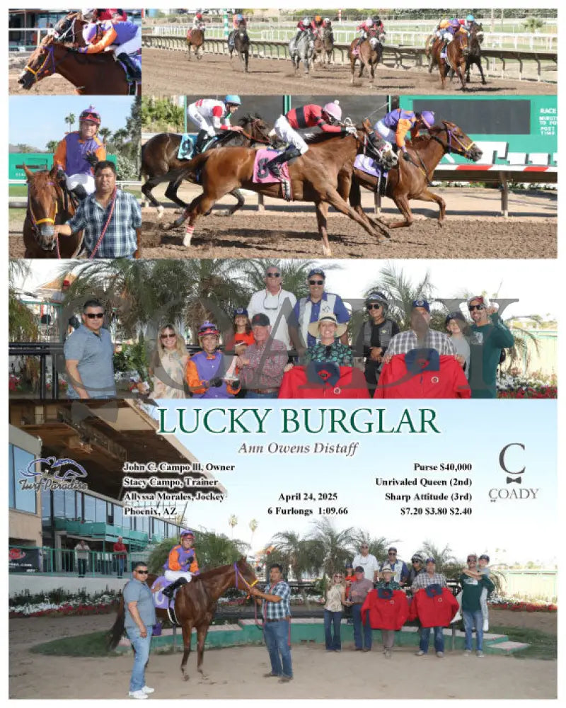 LUCKY BURGLAR - Ann Owens Distaff - 04-24-25 - R08 - TUP Turf Paradise