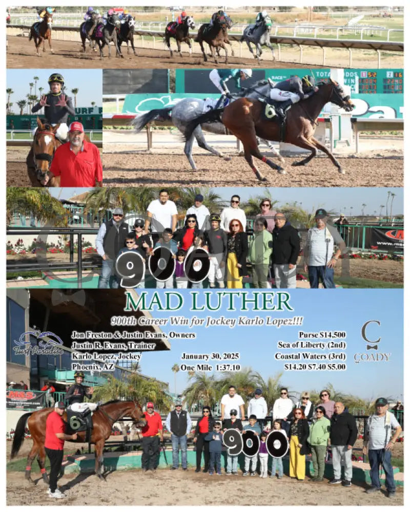 Mad Luther - 900Th Career Win For Jockey Karlo Lopez!!! 01-30-25 R07 Tup Turf Paradise