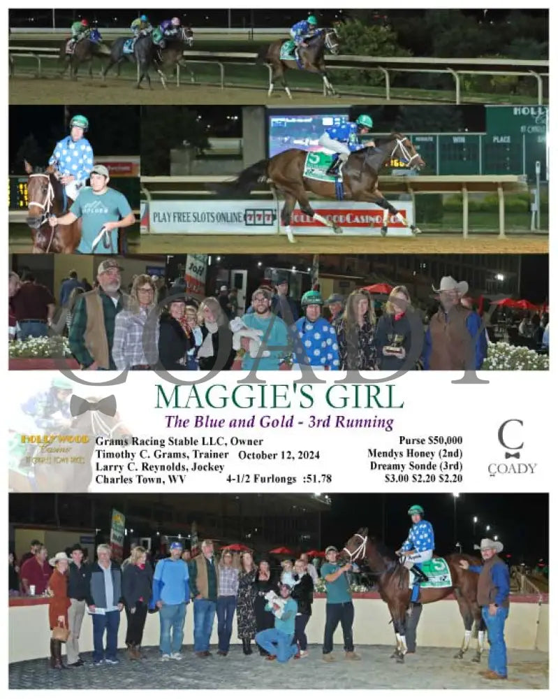 Maggie’s Girl - The Blue And Gold 3Rd Running 10-12-24 R10 Ct Hollywood Casino At Charles Town Races