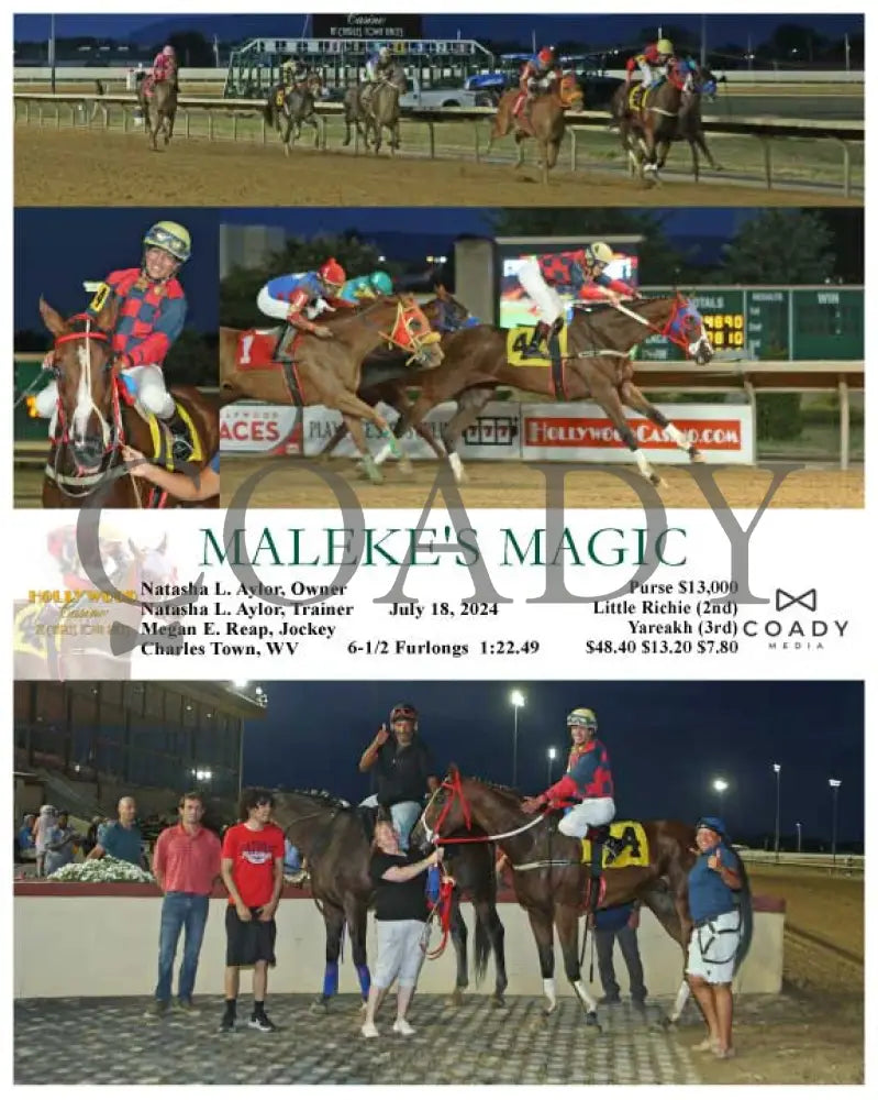 Maleke’s Magic - 07-18-24 R04 Ct Hollywood Casino At Charles Town Races