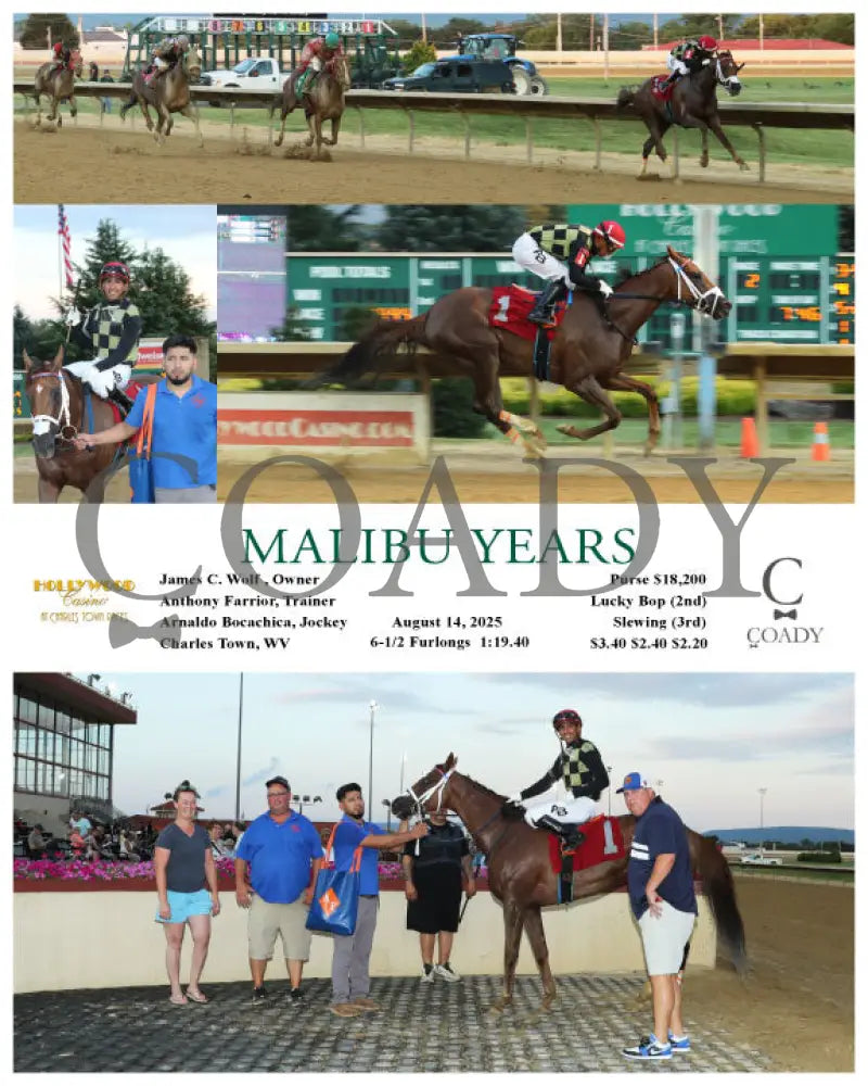 MALIBU YEARS - 08-14-25 - R02 - CT Hollywood Casino at Charles Town Races