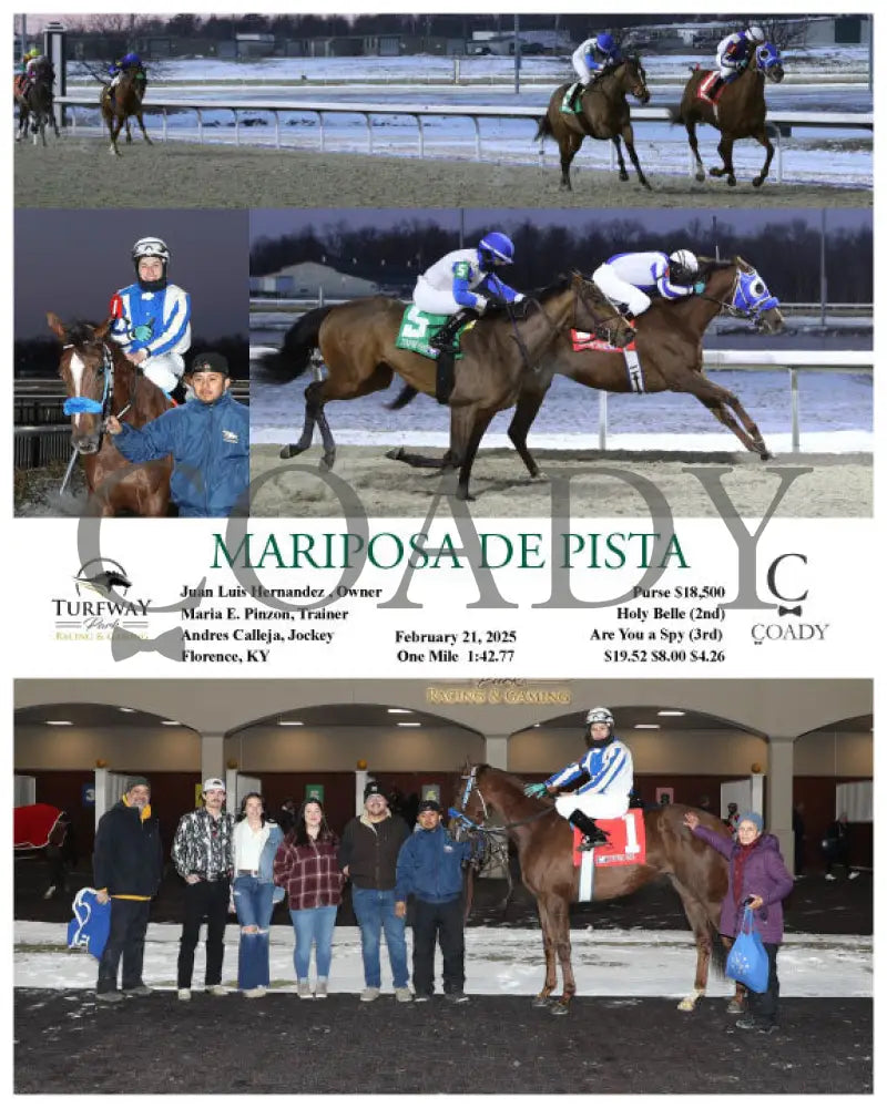 MARIPOSA DE PISTA - 022125 - Race 02 - TP Turfway Park
