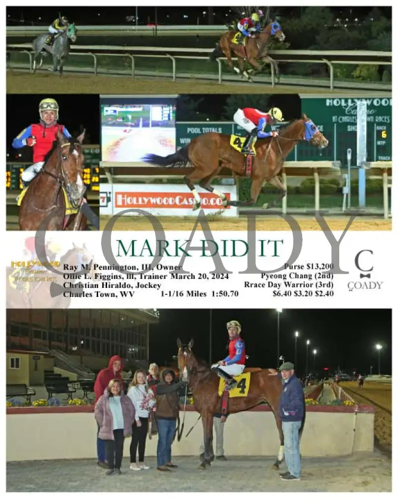 Mark Did It - 03 - 20 - 24 R06 Ct Hollywood Casino At Charles Town Races