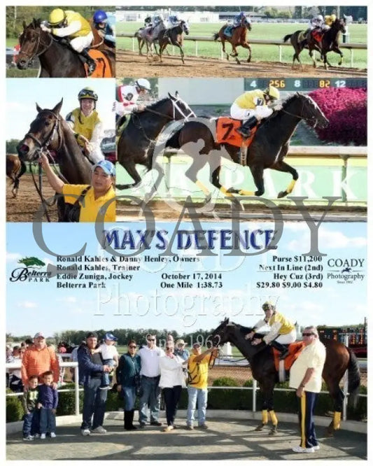 Max’s Defence - 101714 Race 06 Btp Belterra Park