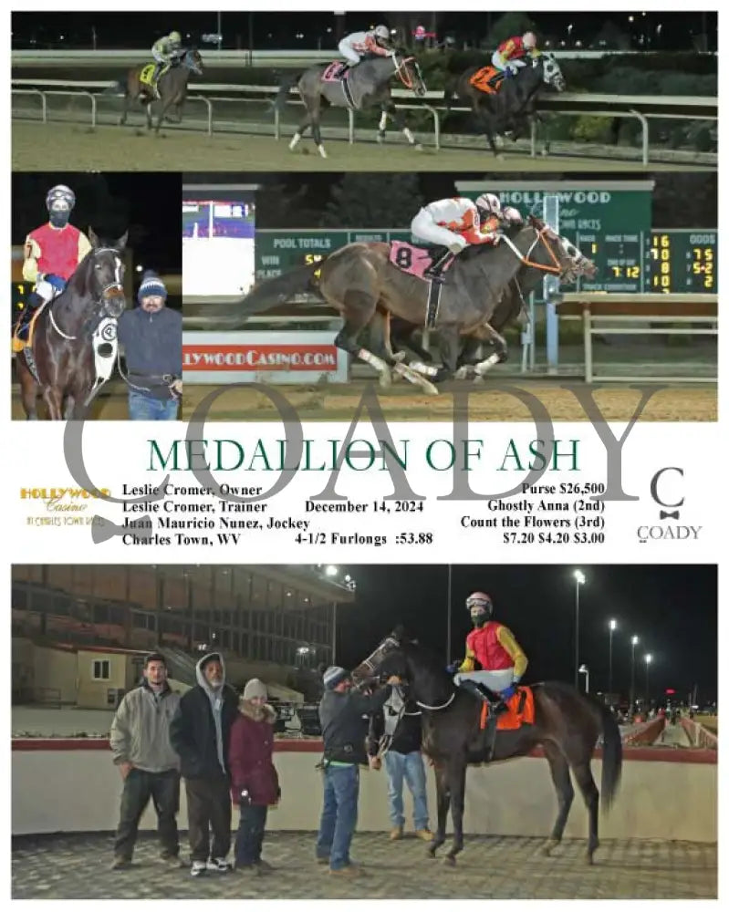 Medallion Of Ash - 12-14-24 R01 Ct Hollywood Casino At Charles Town Races