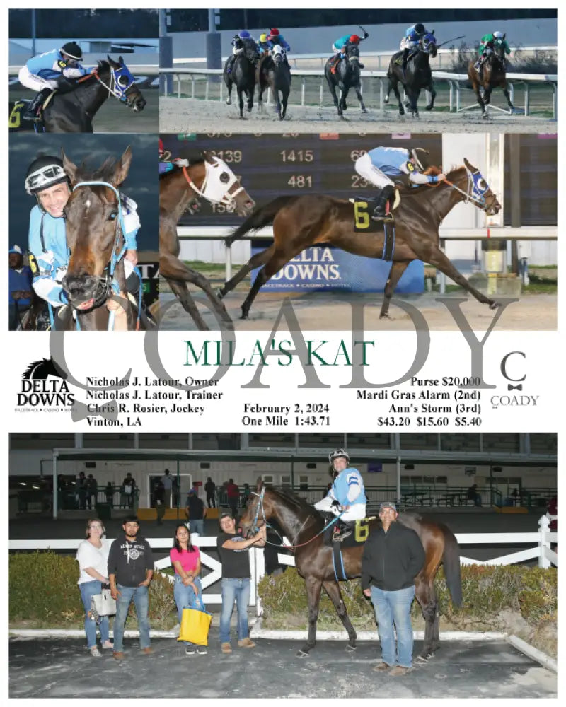 Mila’s Kat - 02-02-24 R02 Ded Delta Downs