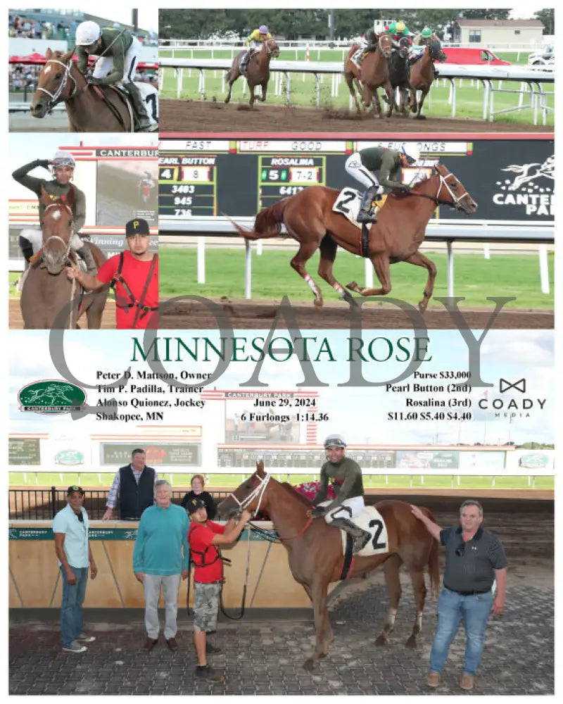 Minnesota Rose - 062924 Race 03 Cby Peter D. Mattson Owner Tim P. Padilla Trainer Alonso Quionez