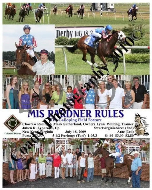 Mis Pardner Rules - The Galloping Field Feature Colonial Downs