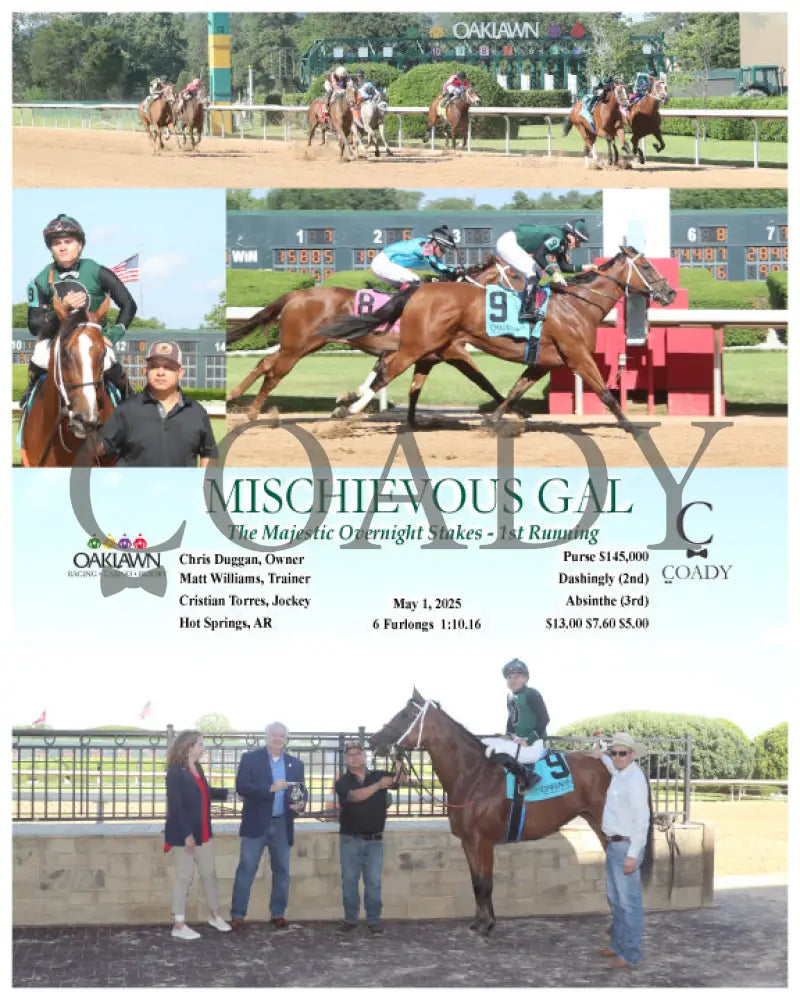 MISCHIEVOUS GAL - The Majestic Overnight Stakes - 1st Running - 05-01-25 - R08 - OP Oaklawn Park