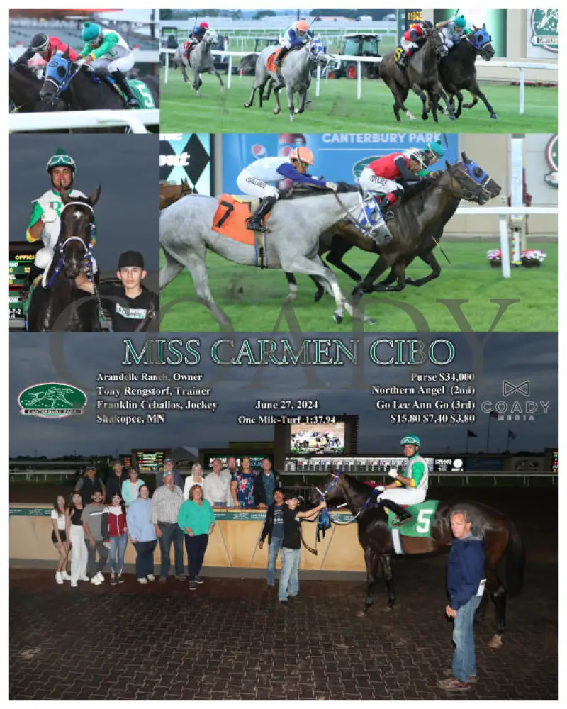 Miss Carmen Cibo - 06-27-24 R07 Cby Canterbury Park