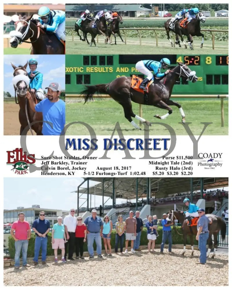 Miss Discreet - 081817 Race 02 Elp Ellis Park