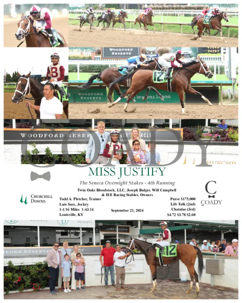 Miss Justify - The Seneca Overnight Stakes 09-21-24 R10 Cd Churchill Downs