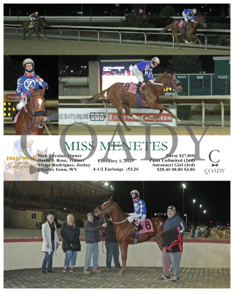 Miss Menetes - 02-01-25 R04 Ct Hollywood Casino At Charles Town Races