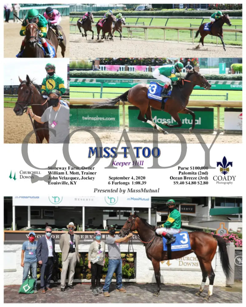 Miss T Too - Keeper Hill 09-04-20 R04 Cd Churchill Downs