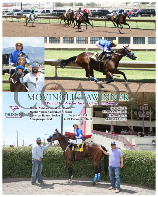 Movinglikeawinner - 3Rd Win Of The Day For Jockey Christian Ramos 08-04-24 R04 Alb Downs At