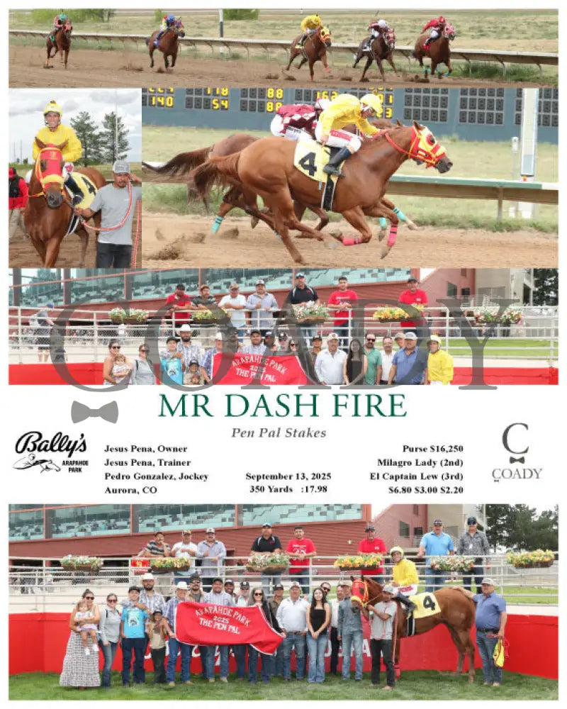 MR DASH FIRE - Pen Pal Stakes - 09-13-25 - R06 - ARP - Coady Media - Kurtis Coady Photography
