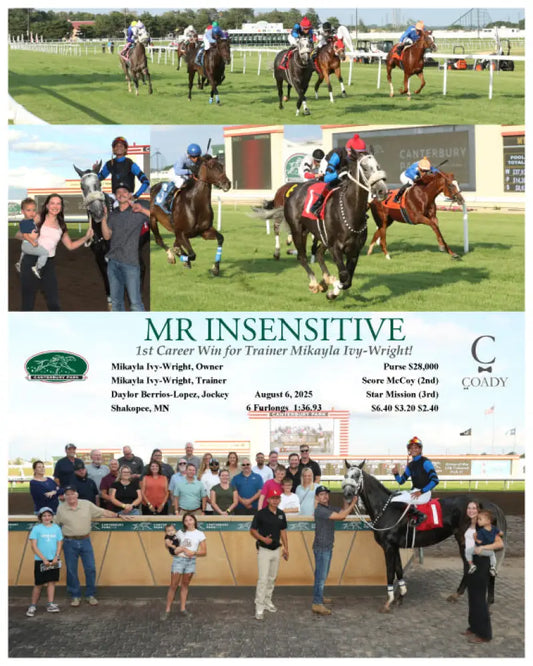 MR INSENSITIVE - 1st Career Win for Trainer Mikayla Ivy-Wright! - 08-06-25 - R04 - CBY Canterbury Park