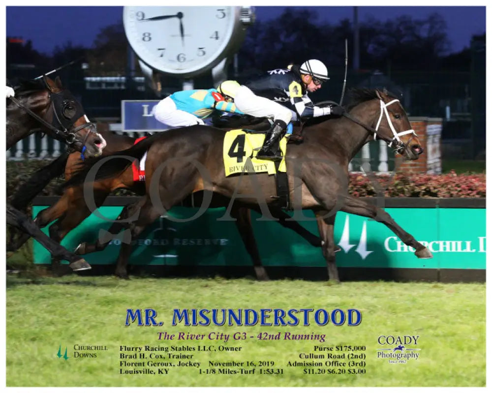 Mr. Misunderstood - The River City G3 42Nd Running 11-16-19 R10 Cd Action Churchill Downs