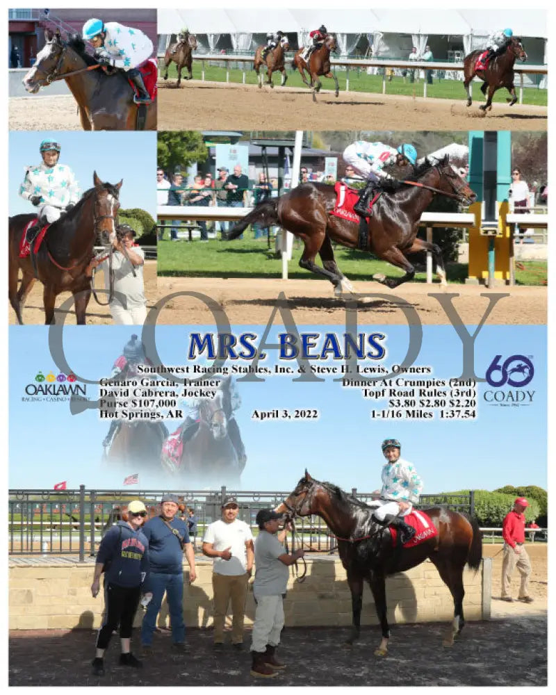 Mrs. Beans - 04-03-22 R07 Op Oaklawn Park