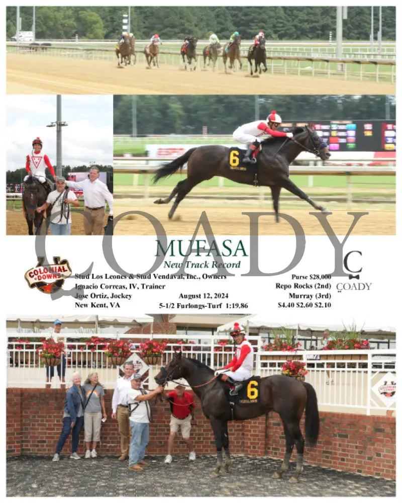 Mufasa - New Track Record 08-12-24 R06 Cnl Colonial Downs
