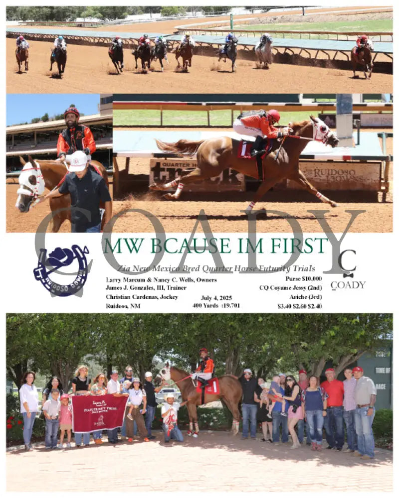 MW BCAUSE IM FIRST - Zia New Mexico Bred Quarter Horse Futurity Trials - 07-04-25 - R01 - RUI Ruidoso Downs