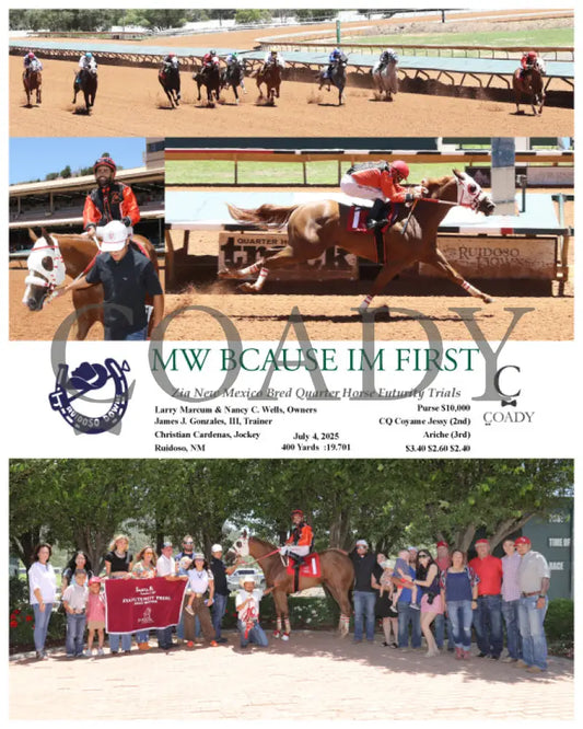 MW BCAUSE IM FIRST - Zia New Mexico Bred Quarter Horse Futurity Trials - 07-04-25 - R01 - RUI Ruidoso Downs