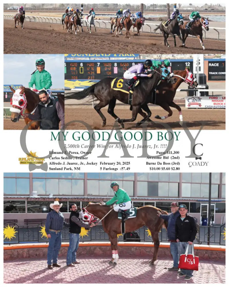 MY GOOD GOOD BOY - 3,500th Career Win for Alfredo J. Juarez Jr.!!!! - 02-20-25 - R07 - SUN Turfway Park