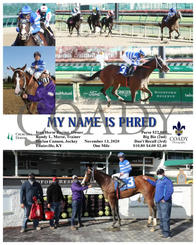 My Name Is Phred - 11-13-20 R03 Cd Churchill Downs