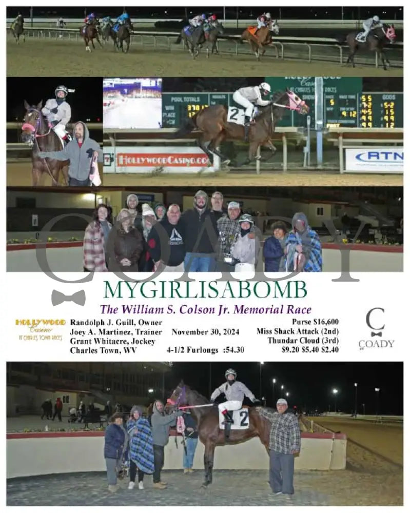 Mygirlisabomb - The William S. Colson Jr. Memorial Race 11-30-24 R05 Ct Hollywood Casino At Charles