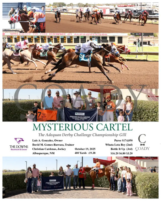 MYSTERIOUS CARTEL - 101825 - Race 12 - ALB The Adequan Derby Challenge Championship Glll Luis A. Gonzalez Owner David