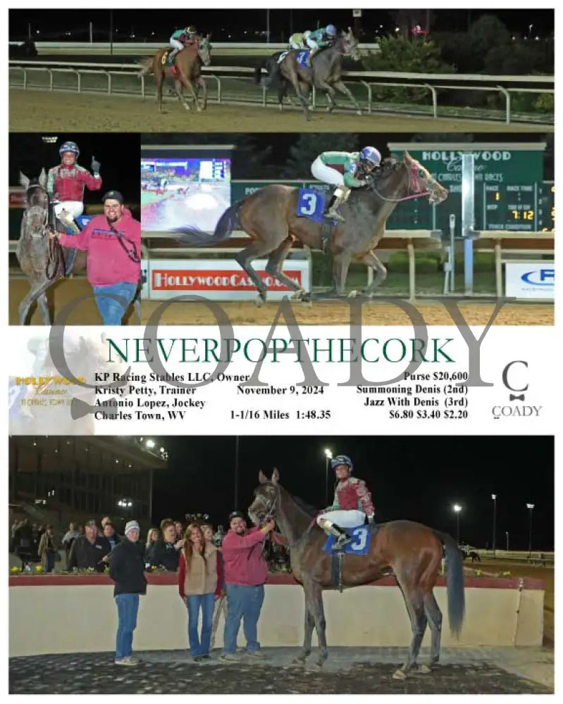 Neverpopthecork - 11-09-24 R01 Ct Hollywood Casino At Charles Town Races