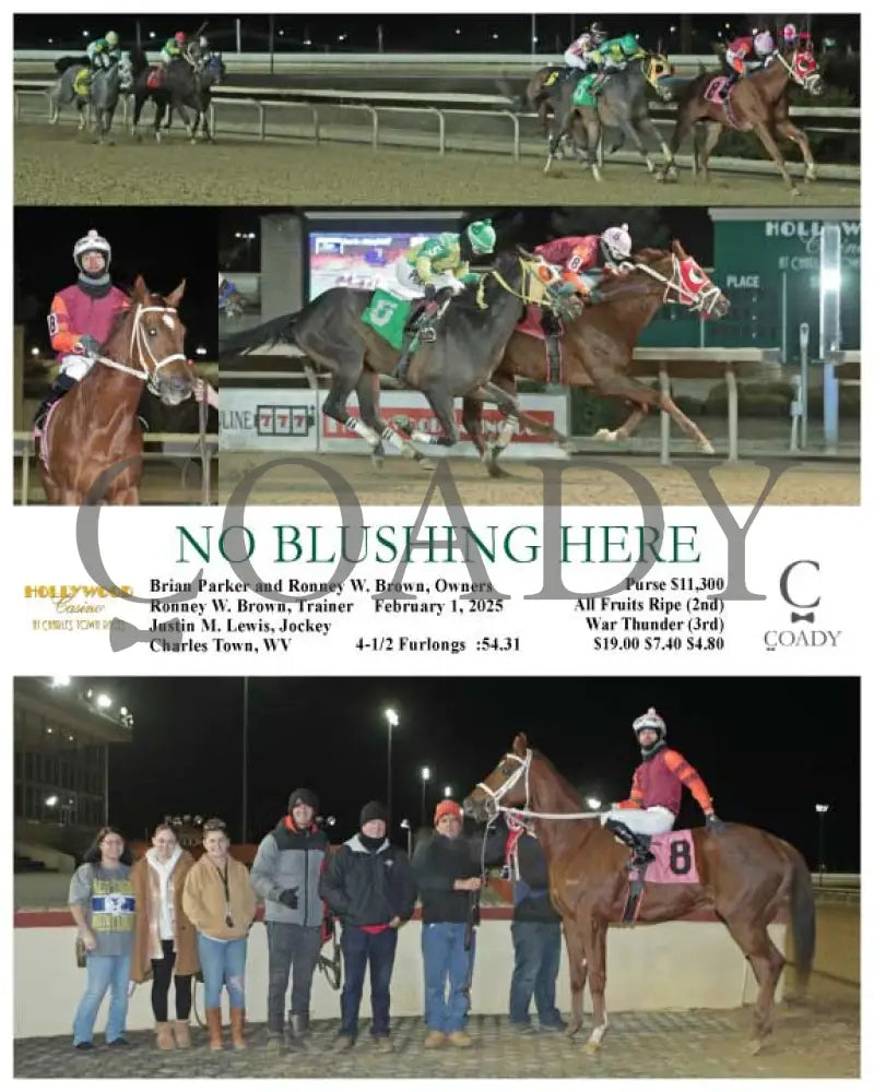 No Blushing Here - 02-01-25 R08 Ct Hollywood Casino At Charles Town Races